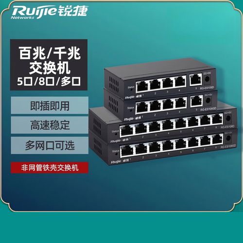 如何为企业办公与监控场景选择锐捷睿易网络交换机 百兆/千兆与5口/8口/16口/24口全解析
